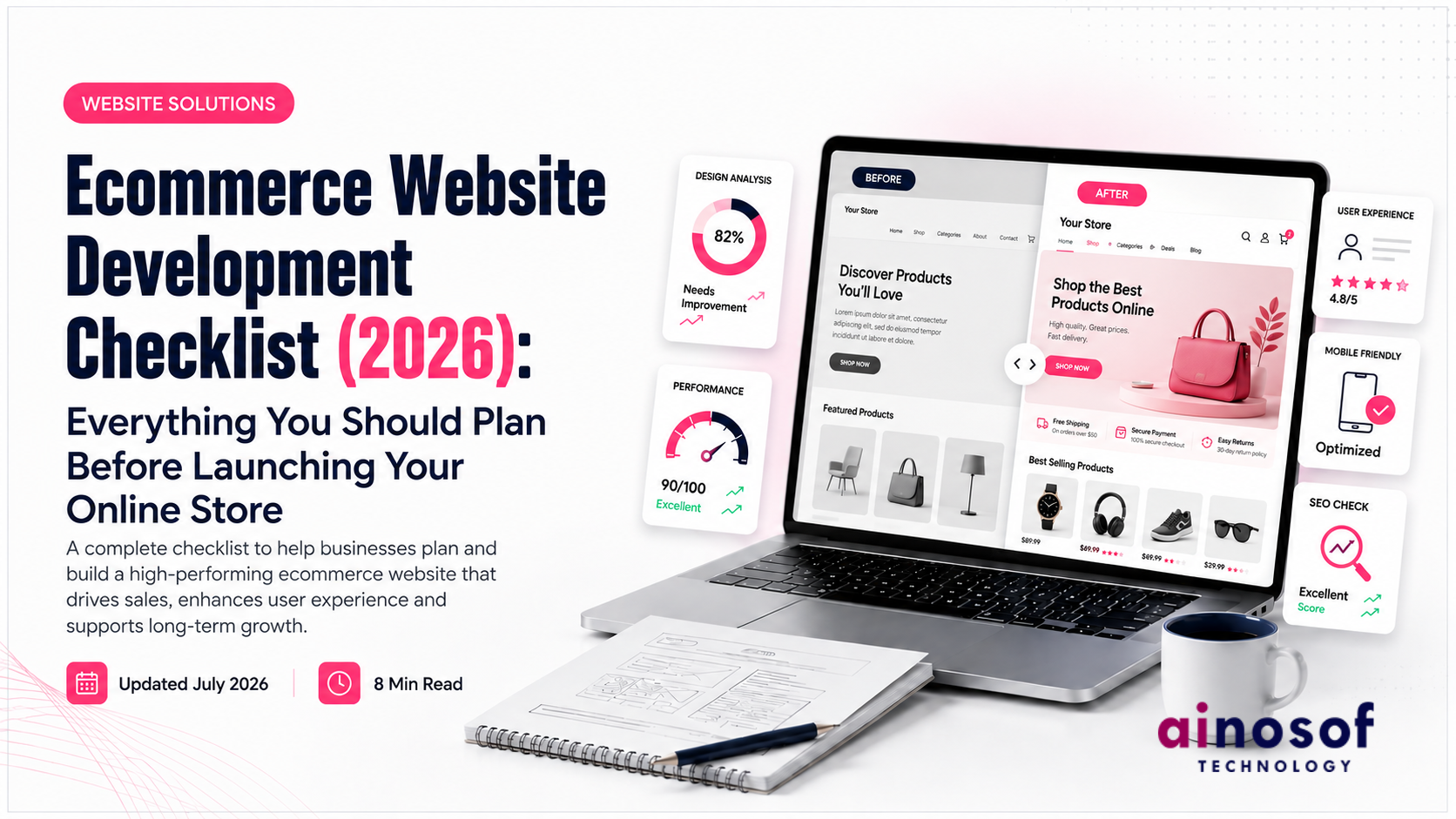Ecommerce Website Development Checklist 2026 | Ainosof 