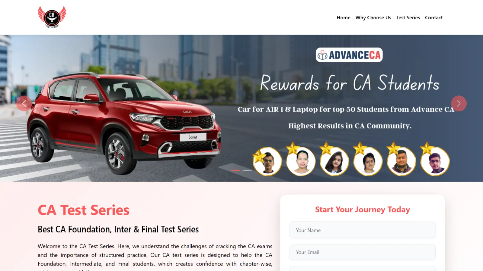 Advance CA - CA Education Website Development  | Ainosof Technology