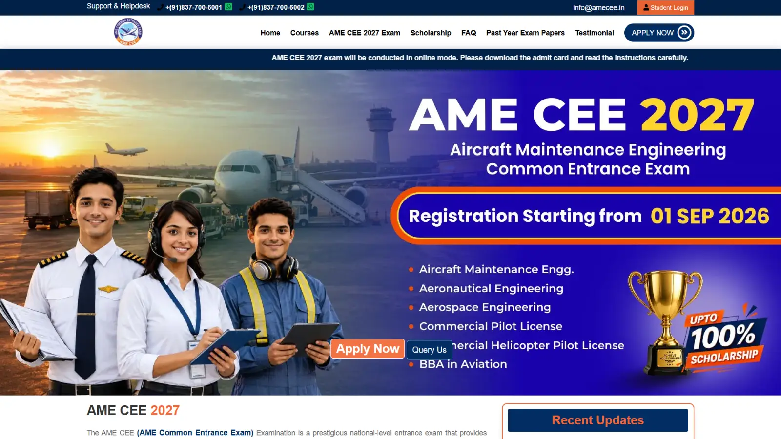 AME CEE - Education Website Maintenance 
 | Ainosof Technology