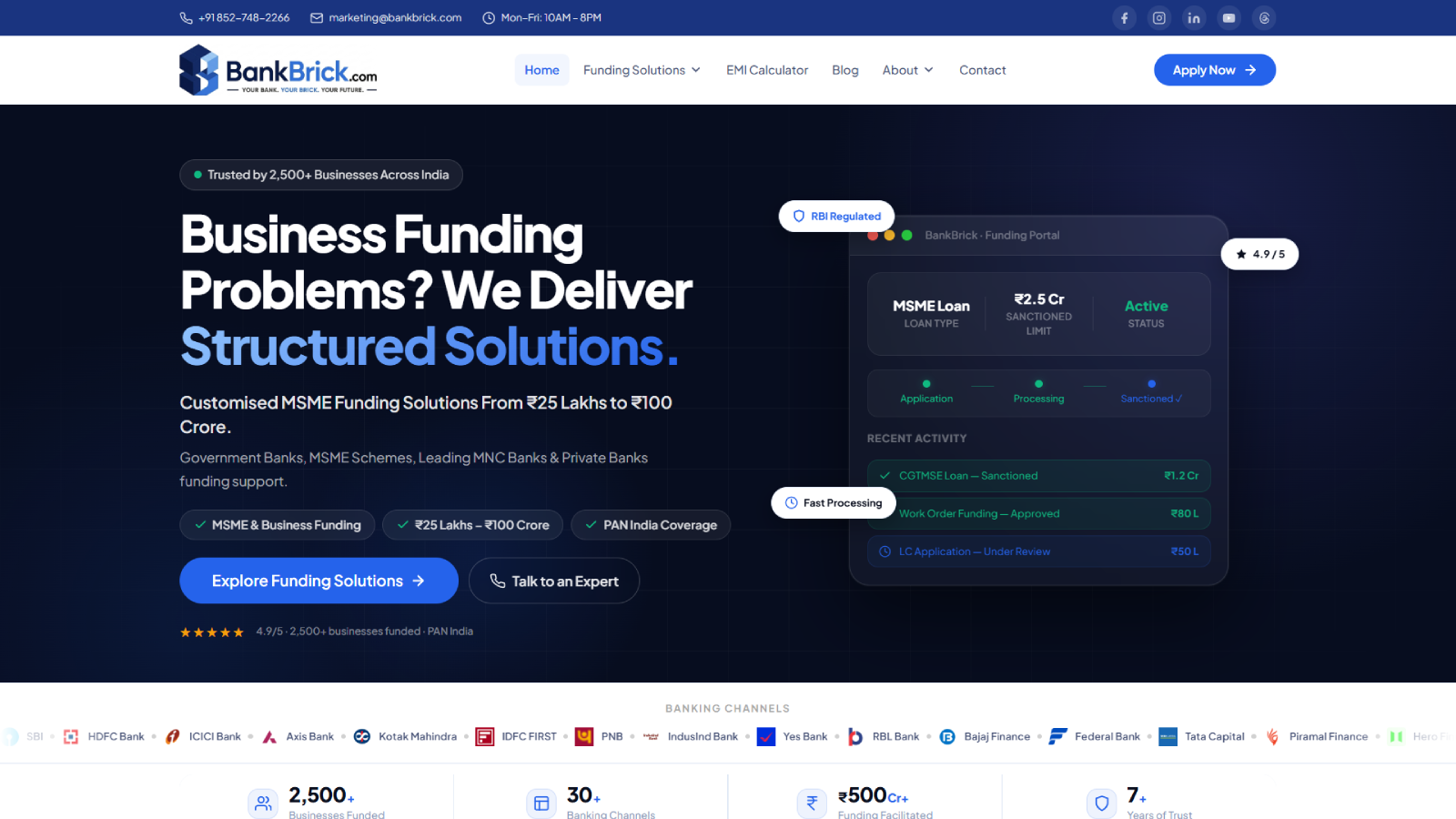 BankBrick - Custom Business Website Development  | Ainosof Technology