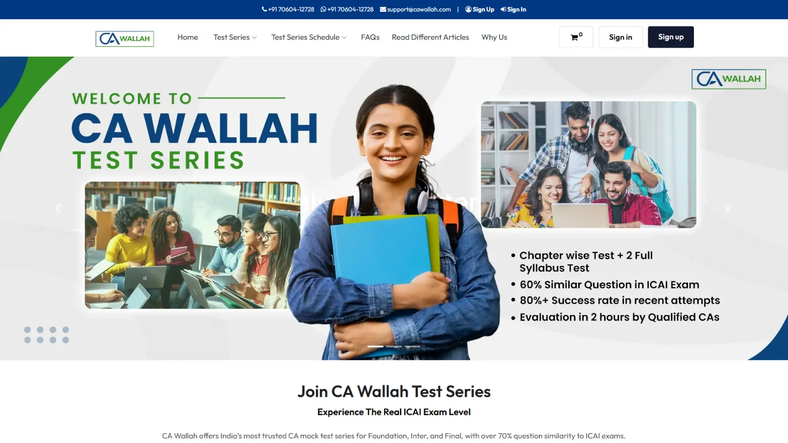 CA Wallah - CA Education Website Development | Ainosof Technology