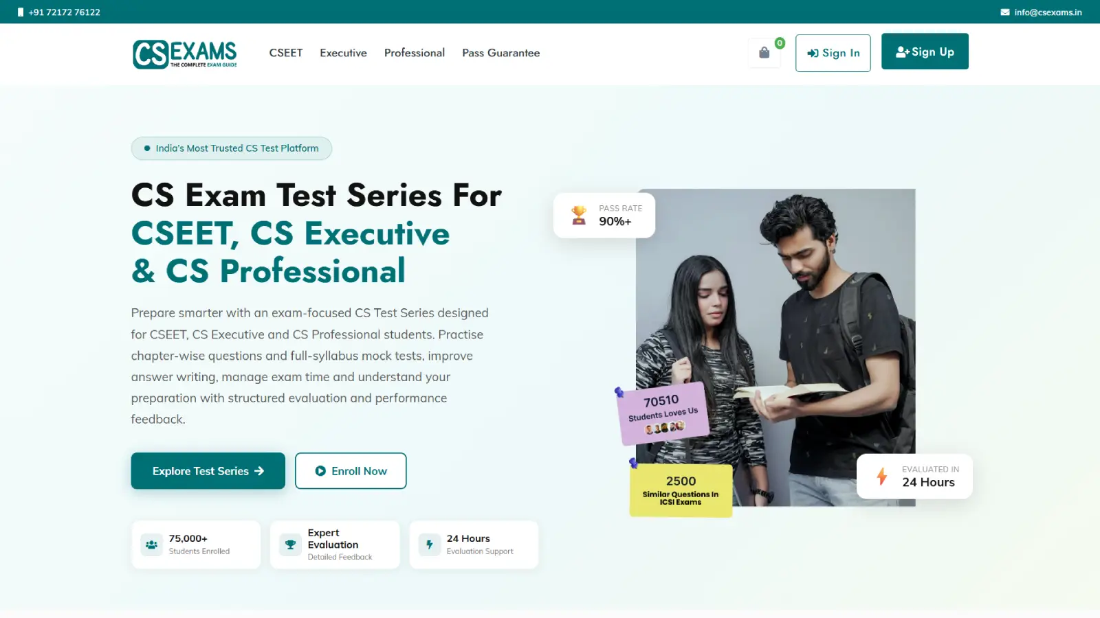 CSExams Test Series - CS Education Website Development | Ainosof Technology