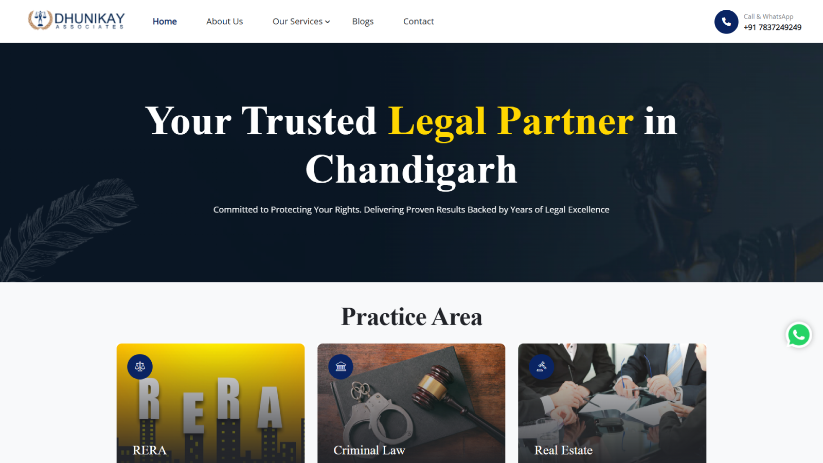 Dhunikay Associates - Legal Website Development & Maintenance | Ainosof Technology
