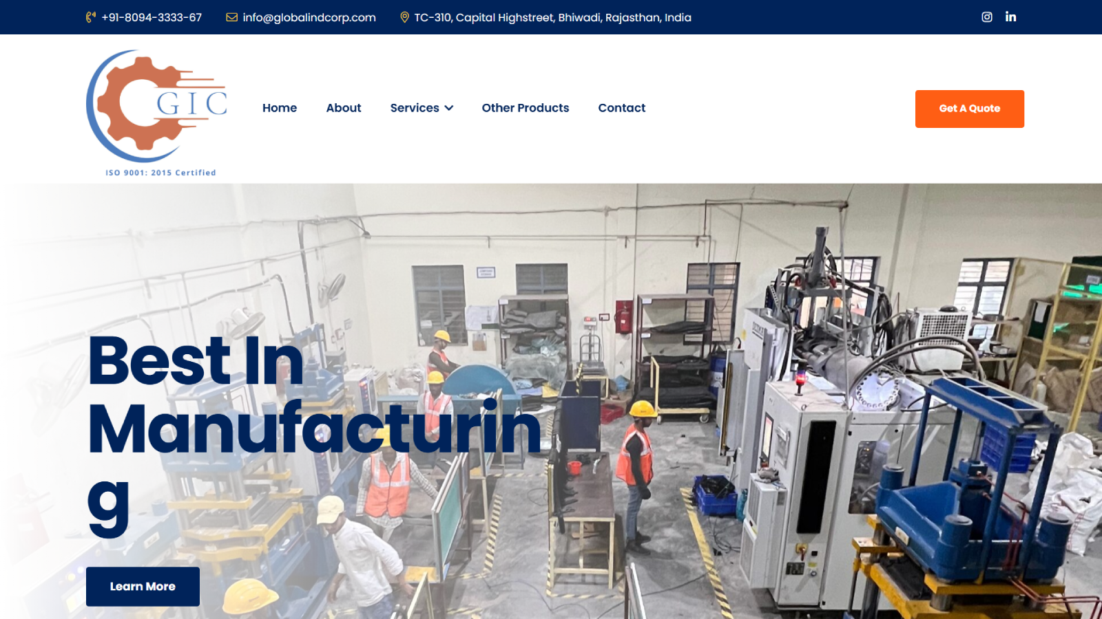 Global Industrial Corporation (GIC) - Industrial Website Management for Trader | Ainosof Technology