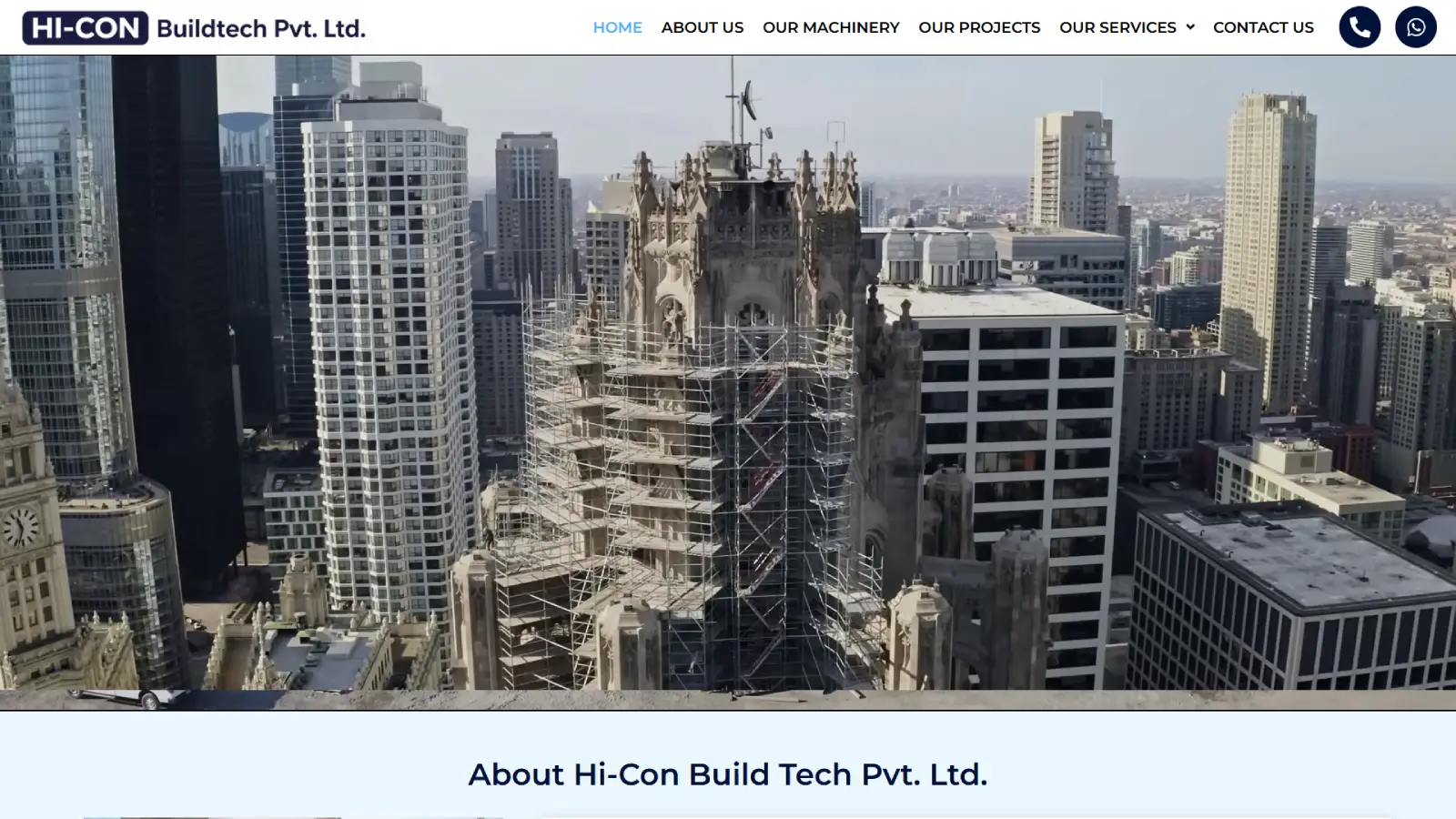 Hicon Buildtech Pvt Ltd - Construction Business Website Development  | Ainosof Technology