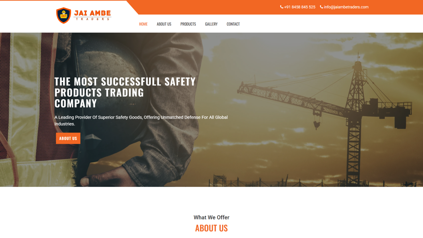 Jai Ambe Traders - Business website for trading company | Ainosof Technology