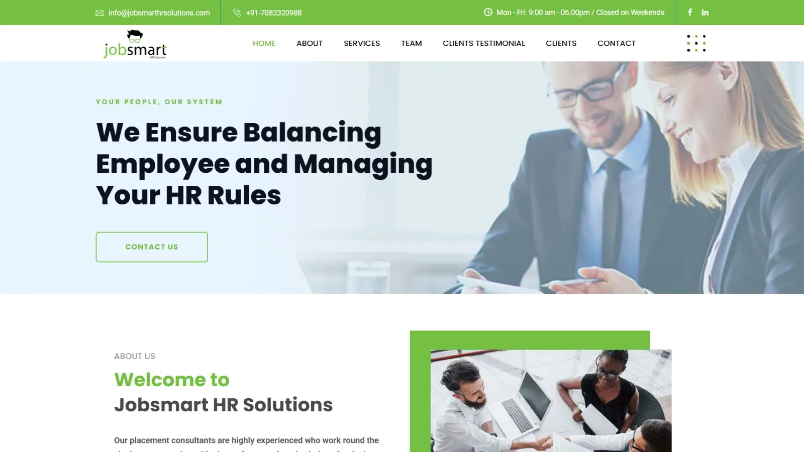 Jobsmart HR Solutions - Placement Company Website Development | Ainosof Technology