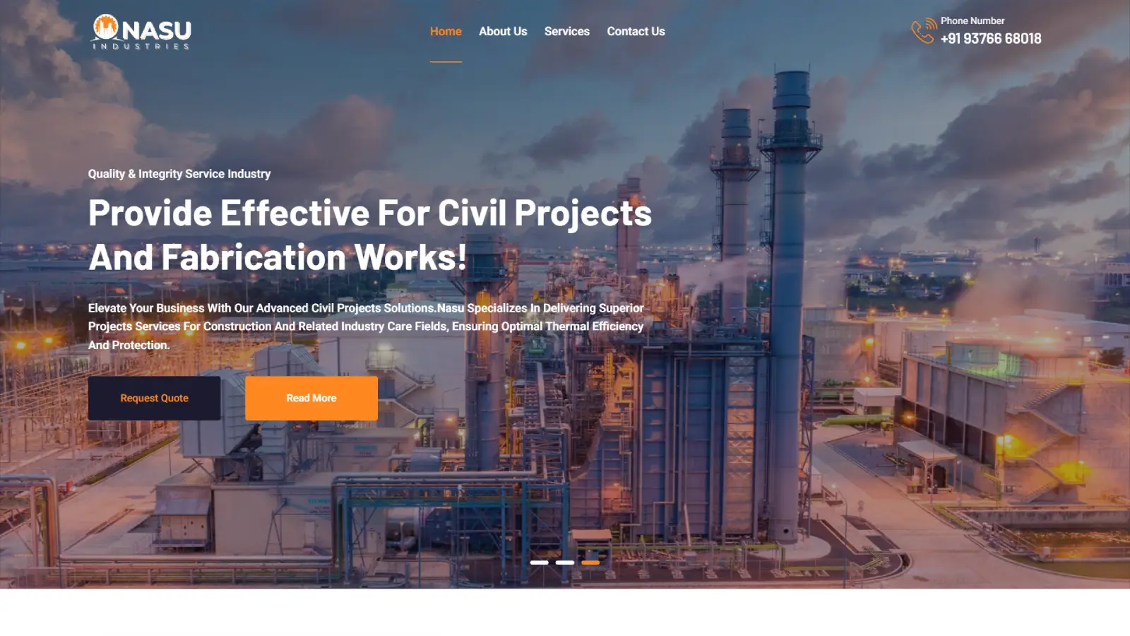 NASU Industries
 - Industrial Website Development | Ainosof Technology