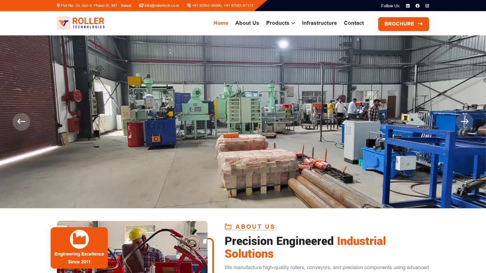 Roller Technologies - Industrial Website Development | Ainosof Technology