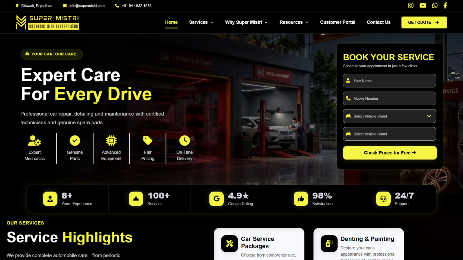 Super Mistri - Custom Website Development | Ainosof Technology
