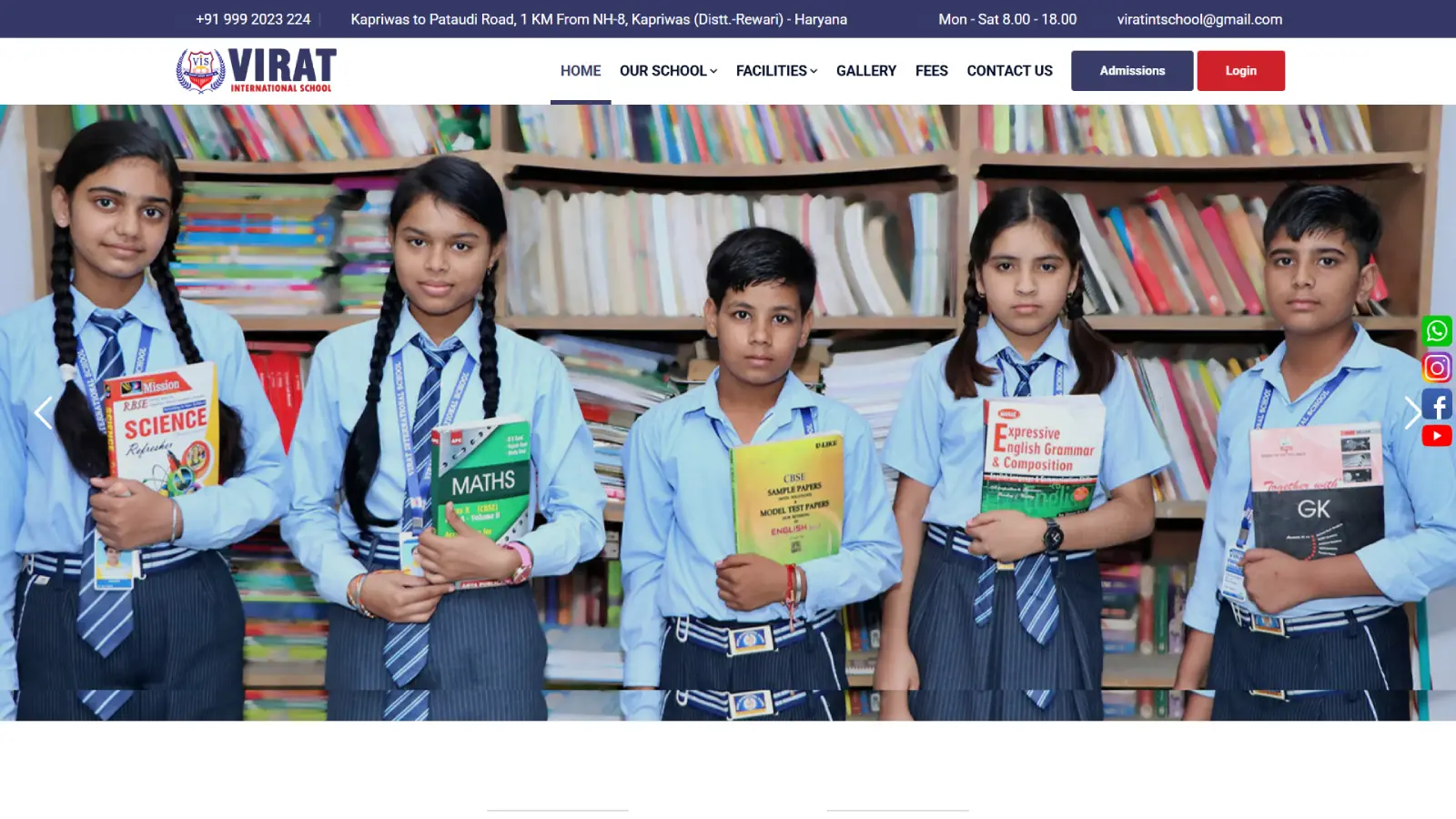 Virat International School - School Website Development 
 | Ainosof Technology
