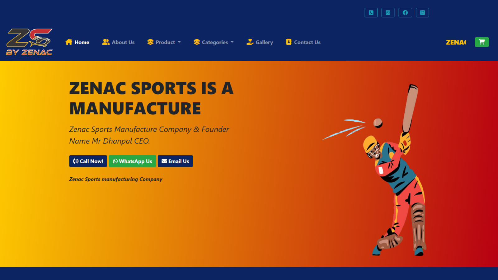 Zenac Sports - Sports Business Website Development | Ainosof Technology