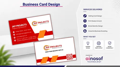Business Card Design Created by Ainosof Technology for JKP Projects 