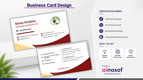 Business Card Design Created by Ainosof Technology for Shree Krishna Industries 